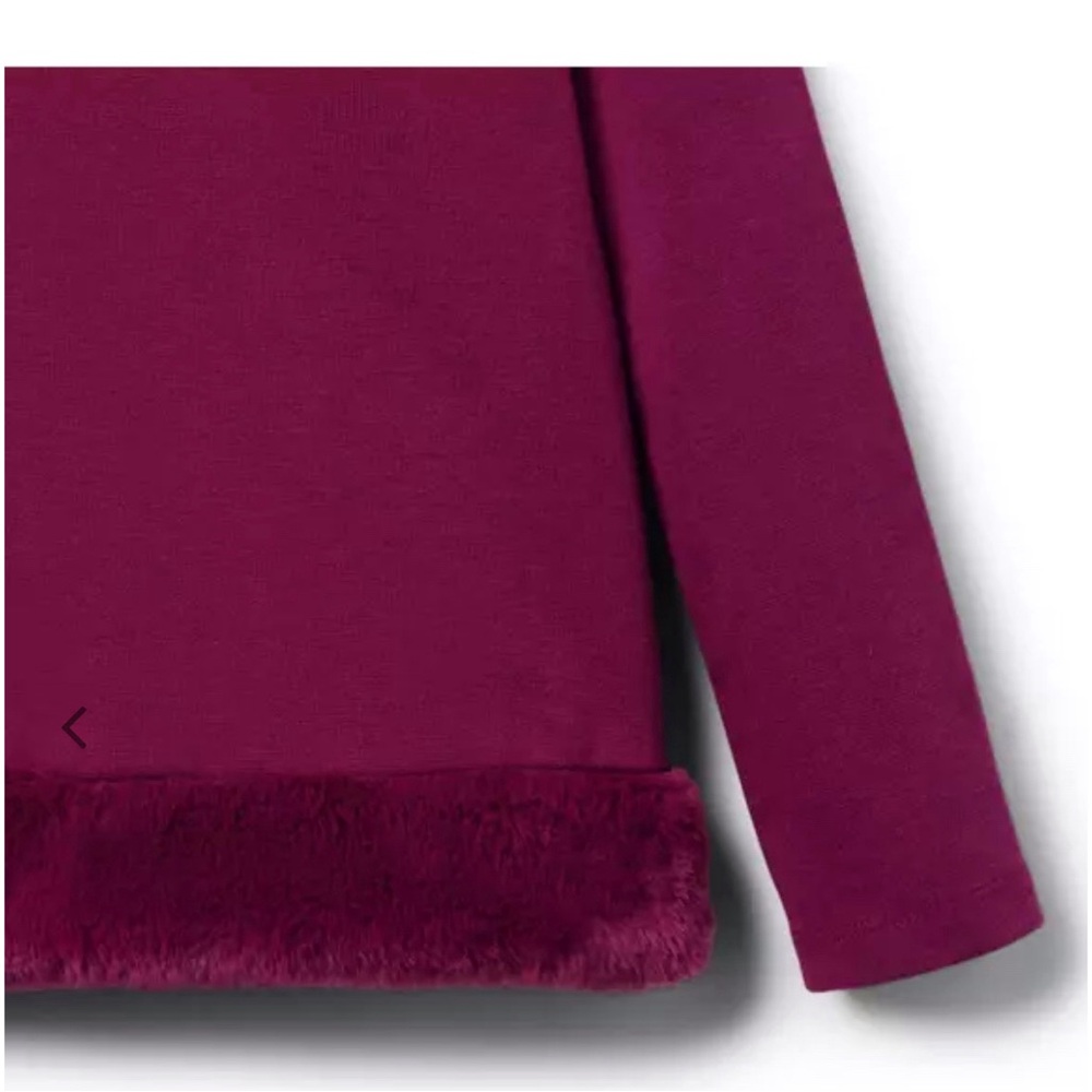 Brand New Janie & Jack Girls Burgundy Faux Fur Trim Top Top, Size 5, NWT - Picture 3 of 6